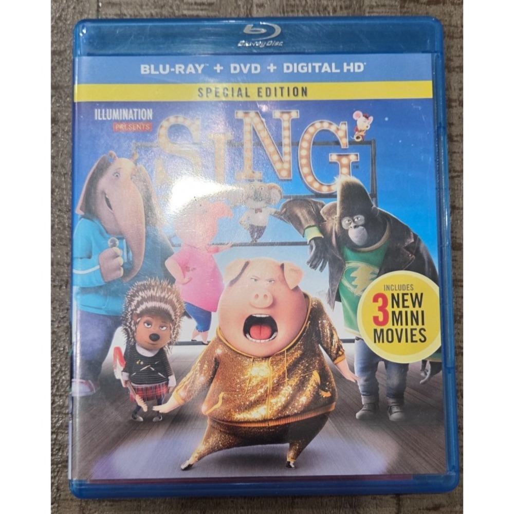 Sing Blu-ray DVD Special Edition 2016 Illumination Animation Movie